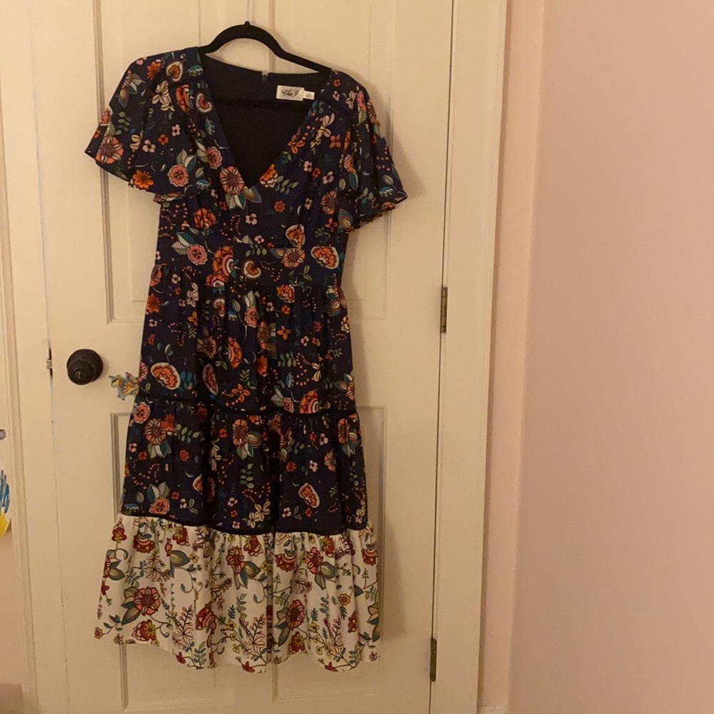 Navy with pink floras